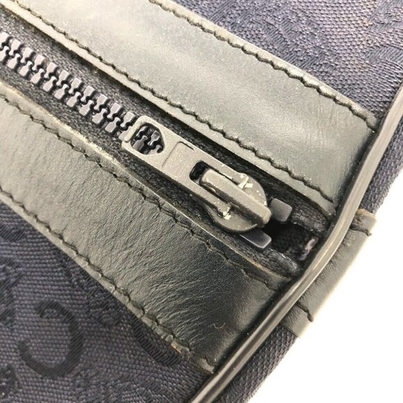 CELINE C Macadam Carriage vintage Hand Bag Duffle Bag Canvas/Leather Navy - Picture 9 of 11